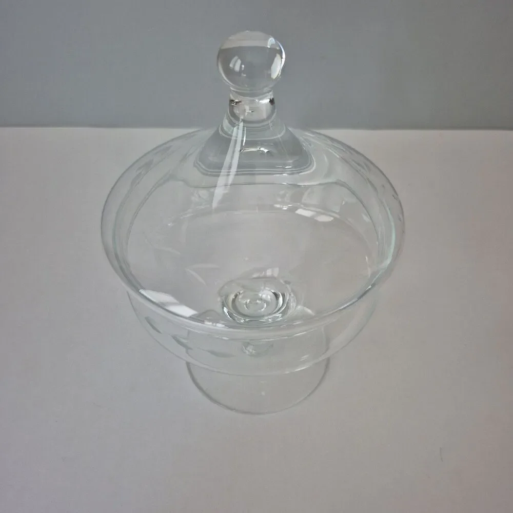VTG Princess House Heritage Crystal Etched Floral Covered Dishes Bowls Set of 2